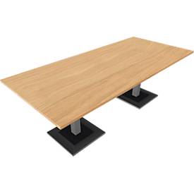 Konferenztisch QUANDOS BOX, Rechteck, B 2200 x T 1000 x H 720 - 820 mm