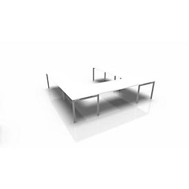 Image of Konferenztischsystem IDEA, U-Form 12 Plätze, B 3200 x T 3200 mm, weiß/aluminium