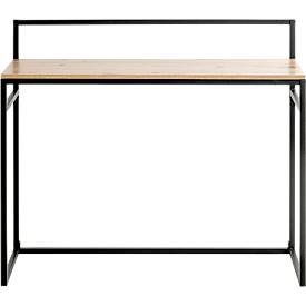 Konsole HAKU, Gesamttragkraft 20 kg, B 1000 x T 300 x H 890 mm, Stahl/Holz, schwarz/helles Eiche-Dekor