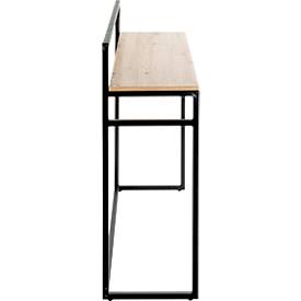 Konsole HAKU, Gesamttragkraft 20 kg, B 1000 x T 300 x H 890 mm, Stahl/Holz, schwarz/helles Eiche-Dekor