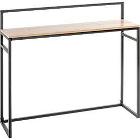 Konsole HAKU, Gesamttragkraft 20 kg, B 1000 x T 300 x H 890 mm, Stahl/Holz, schwarz/helles Eiche-Dekor