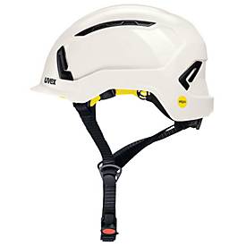 Kopfschutz Uvex pronamic alpine Mips®, EN 397 und EN 12492, Mips® Gehirnschutzsystem, größenverstellbar, Euroslot-Aufnahmen und Halteklammern, weiß