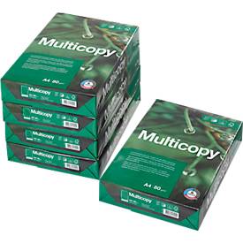 Kopierpapier MultiCopy, DIN A4, 80 g/m², hochweiß, 1 Karton = 5 x 500 Blatt