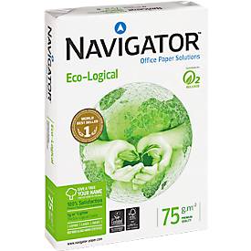 Kopierpapier Navigator Eco-Logical, DIN A4, 75 g/m², hochweiß, 1 Karton = 5 x 500 Blatt