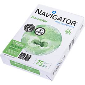 Kopierpapier Navigator Eco-Logical, DIN A4, 75 g/m², hochweiß, 1 Karton = 5 x 500 Blatt