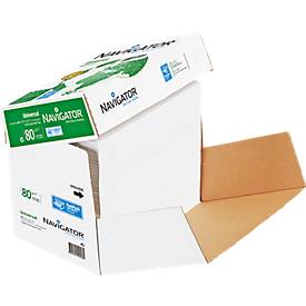 Kopierpapier Navigator Universal, DIN A4, 80 g/m², hochweiß, 1 Karton = 2500 Blatt