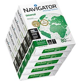 Kopierpapier Navigator Universal, DIN A4, 80 g/m², hochweiß, 1 Karton = 5 x 500 Blatt