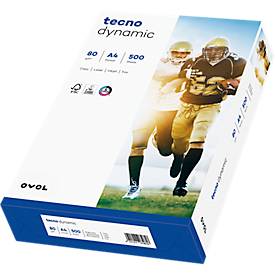 Kopierpapier tecno dynamic, DIN A4, 80 g/m², hochweiß, 1 Karton = 5 x 500 Blatt