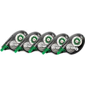 Korrekturroller Tombow MONO CT-YT4, seitliche Abrolltechnik, Bandmaße L 10 m x B 4,2 mm, zu 72 % aus Recycling-Kunststoff, 5 Stück