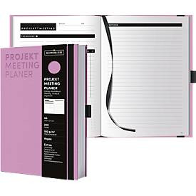 Korsch Projekt- und Meetingplaner, DIN A5, 200 Seiten, FSC-Papier, Leinenstruktur, Farbschnittkante, Gummiband & Stiftehalter, flieder