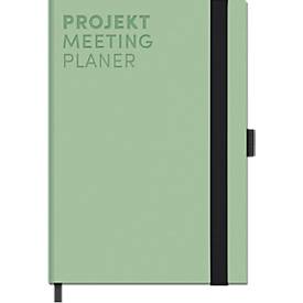 Korsch Projekt- und Meetingplaner, DIN A5, 200 Seiten, FSC-Papier, Leinenstruktur, Farbschnittkante, Gummiband & Stiftehalter, mint