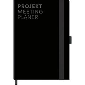 Korsch Projekt- und Meetingplaner, DIN A5, 200 Seiten, FSC-Papier, Leinenstruktur, Farbschnittkante, Gummiband & Stiftehalter, schwarz