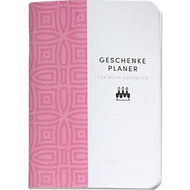 Korsch Taschenbuch "Geschenkeplaner", DIN A6, Hardcover, B 105 x H 148 mm, pink/weiss