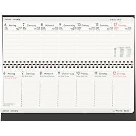Korsch Tischquerkalender 2025 Edition Natur, Wochenübersicht, Kalendarium in D/GB, B 298 x H 105 mm, schwarz