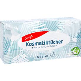 Kosmetiktücher „Jeden Tag“, 120 Stück, 3-lagig, im Spenderkarton, Holzzellstoff, chlorfrei gebleicht, weiß