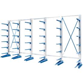 Kragarmregal KRM, einseitig, 3 Regalhöhen und -längen, Kragarmlänge 400 o. 500 mm