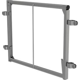 KRAUSE Durchgangssperre Podestleiter, selbstschließende Sicherungstür, für Ø 40 mm Rundrohr, Treppenbereich sichern, 640x530 mm