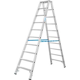 KRAUSE STABILO Doppelleiter R13 2x10 Stufen, 80 mm Lochbild selbstreinigend, hochfeste Alu-Gelenke, SafetyCap
