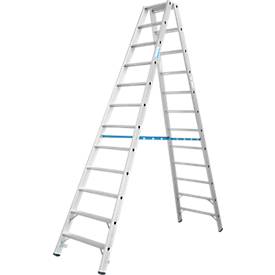 KRAUSE STABILO Doppelleiter R13 2x12 Stufen, 80 mm Lochbild selbstreinigend, hochfeste Alu-Gelenke, SafetyCap