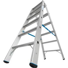 KRAUSE STABILO Doppelleiter R13 2x6 Stufen, 80 mm Lochbild selbstreinigend, hochfeste Alu-Gelenke, SafetyCap