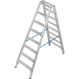 KRAUSE STABILO Doppelleiter R13 2x8 Stufen, 80 mm Lochbild selbstreinigend, hochfeste Alu-Gelenke, SafetyCap