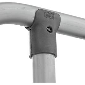 KRAUSE STABILO Podestleiter 4 Stufen, fahrbar, R13 Profilrost, Plattform 600x720 mm, 180 mm Stufen, Geländer 1,00 m