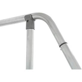 KRAUSE STABILO Podestleiter 4 Stufen, fahrbar, R13 Profilrost, Plattform 600x720 mm, 180 mm Stufen, Geländer 1,00 m