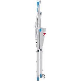 KRAUSE STABILO SkyMatic 1x3–1x5 Teleskop-Plattformleiter, fahrbar, ClickMatic, Plattform 600x500 mm, Geländer, AH 2,80–3,30 m