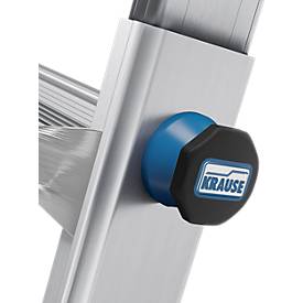 KRAUSE STABILO SkyMatic 1x3–1x5 Teleskop-Plattformleiter, fahrbar, ClickMatic, Plattform 600x500 mm, Geländer, AH 2,80–3,30 m