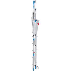 KRAUSE STABILO SkyMatic 1x5–1x9 Teleskop-Plattformleiter, fahrbar, ClickMatic, Plattform 600x500 mm, Geländer, AH 3,30–4,35 m