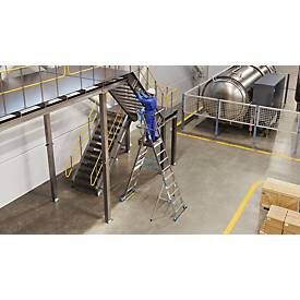KRAUSE STABILO SkyMatic 1x5–1x9 Teleskop-Plattformleiter, fahrbar, ClickMatic, Plattform 600x500 mm, Geländer, AH 3,30–4,35 m