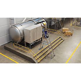 KRAUSE STABILO SkyMatic 1x5–1x9 Teleskop-Plattformleiter, fahrbar, ClickMatic, Plattform 600x500 mm, Geländer, AH 3,30–4,35 m