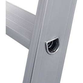 KRAUSE STABILO Stehleiter 6 Stufen, 225 kg, rutschhemmende Alu-Plattform, 80 mm D-Stufen, Sicherheitsbügel, Werkzeugablage