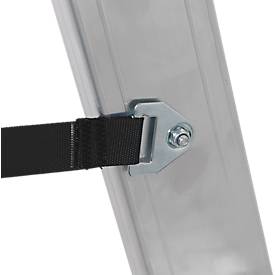 KRAUSE STABILO Stufen-Doppelleiter 2x3, 225 kg, 80 mm D-Stufen, beidseitig begehbar, Alu-Gelenke, SafetyCap