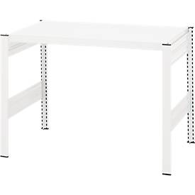 Kreativ-Tisch ORDO Professional, Grundtisch, multifunktional, herausnehmbare Schreibfläche, mobil, B 1060 x T 635 x H 825 mm, Stahl, verkehrsweiß RAL 9016