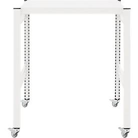 Kreativ-Tisch ORDO Professional, Grundtisch, multifunktional, herausnehmbare Schreibfläche, mobil, B 810 x T 635 x H 825 mm, Stahl, verkehrsweiß RAL 9016