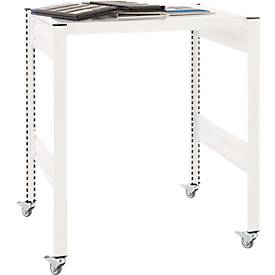 Kreativ-Tisch ORDO Professional, Grundtisch, multifunktional, herausnehmbare Schreibfläche, mobil, B 810 x T 635 x H 825 mm, Stahl, verkehrsweiß RAL 9016