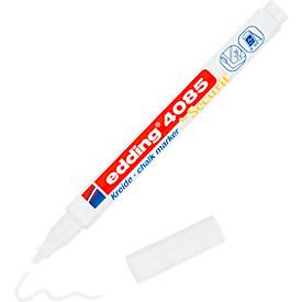 Kreidemarker edding 4085 , für glatte Oberflächen, Strichbreite 1-2 mm, Rundspitze, weiß