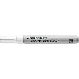 Kreidemarker STAEDTLER Lumocolor®, Rundspitze, Schreibfarbe weiß, Strichbreite 2,4 mm, für glatte Oberflächen, Flüssigke