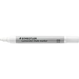 Kreidemarker STAEDTLER Lumocolor®, Rundspitze, Schreibfarbe weiß, Strichbreite 2,4 mm, für glatte Oberflächen, Flüssigkeit auf Wasserbasis