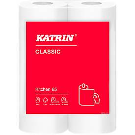 Küchenrolle KATRIN Classic, weiß, 2-lagig, 64 Blatt pro Rolle, 28 Rollen je Karton