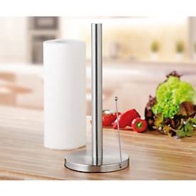 Küchenrollenhalter , mit Abreißhilfe, Ø 150 x H 330 mm, Edelstahl, silber