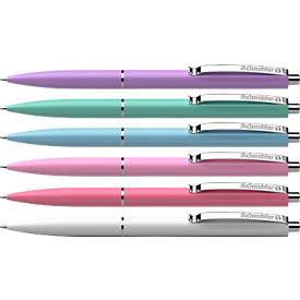 Kugelschreiber Schneider K15 Pastell, Strichbreite Medium 1,0 mm, Schreibfarbe blau, Gehäuse farbsortiert, dokumentenecht, nachfüllbar, 50 Stück