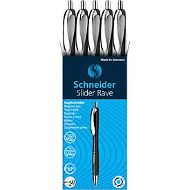 Kugelschreiber Slider Rave, weiß-schwarz, 5 Stück