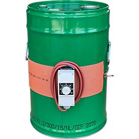 Kuhlmann Fass-Heizgürtel, analog, für 25-l-Stahlfässer, 300 W, 0-120 °C, IP54, B 880 x T 3 x H 115 mm, Silikon, rot