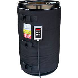 Kuhlmann Fass-Heizmanschette, digital, für 105-120 l Stahl- oder Kunststoff-Fässer, 640 W, 0-90°C, IP40, B 1650 x T 10 x H 700 mm, schwarz