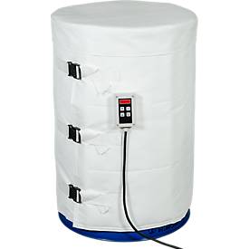Kuhlmann Fass-Heizmantel, digital, für 200-220 L Stahlfässer in Lebensmittel-/Pharmaindustrie, 1200 W, 0-120°C, IP40/IP54, B 1990 x T 10 x H 800 mm, weiß