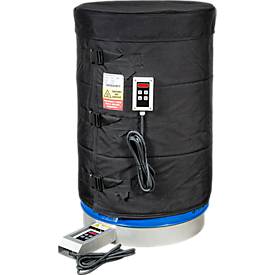 Kuhlmann Fassbodenheizer, digital, für 200-220 l Stahlfässer, 900 W, 0-120°C, IP40, B 550 x H 105 mm, Edelstahl, blau