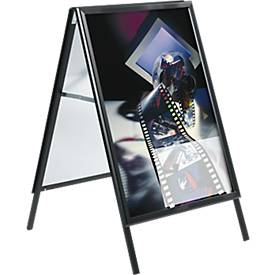 Kundenstopper A1, spritzwassergeschützt, beidseitig einsetzbar, schwarz pulverbeschichtet