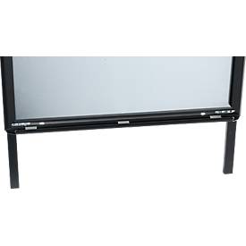 Kundenstopper A1, spritzwassergeschützt, beidseitig einsetzbar, schwarz pulverbeschichtet